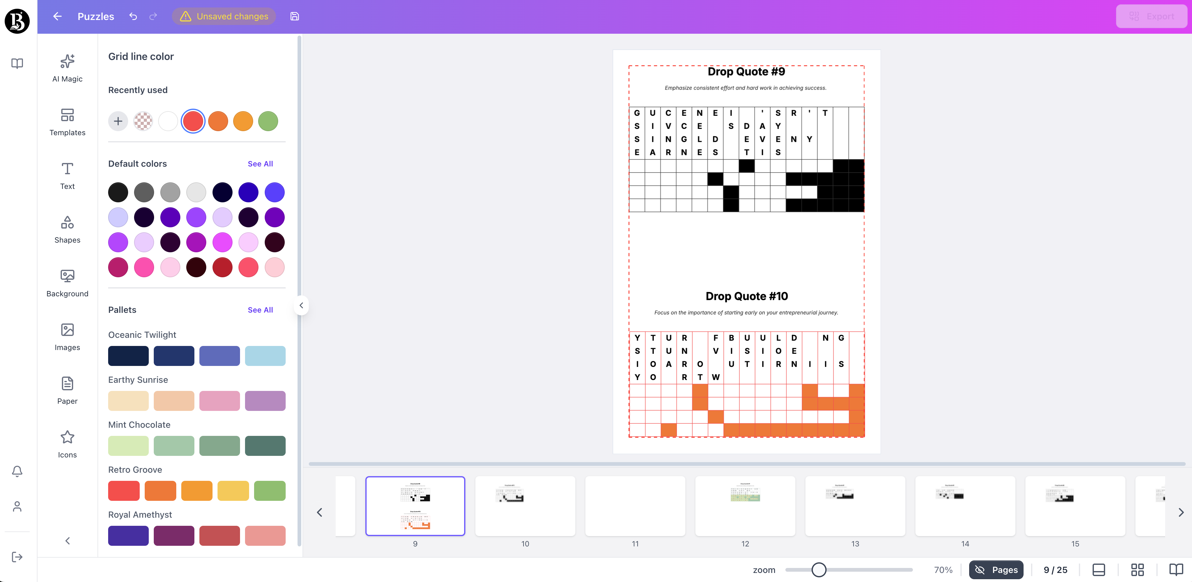 Booksgenie.ai generate drop quote puzzle