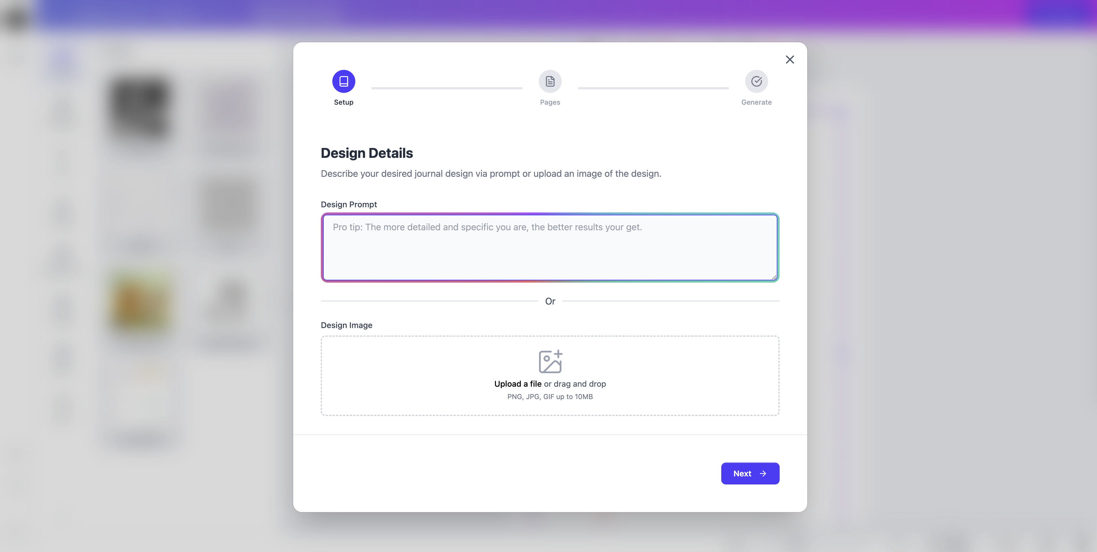 booksgenie.ai generated journal page