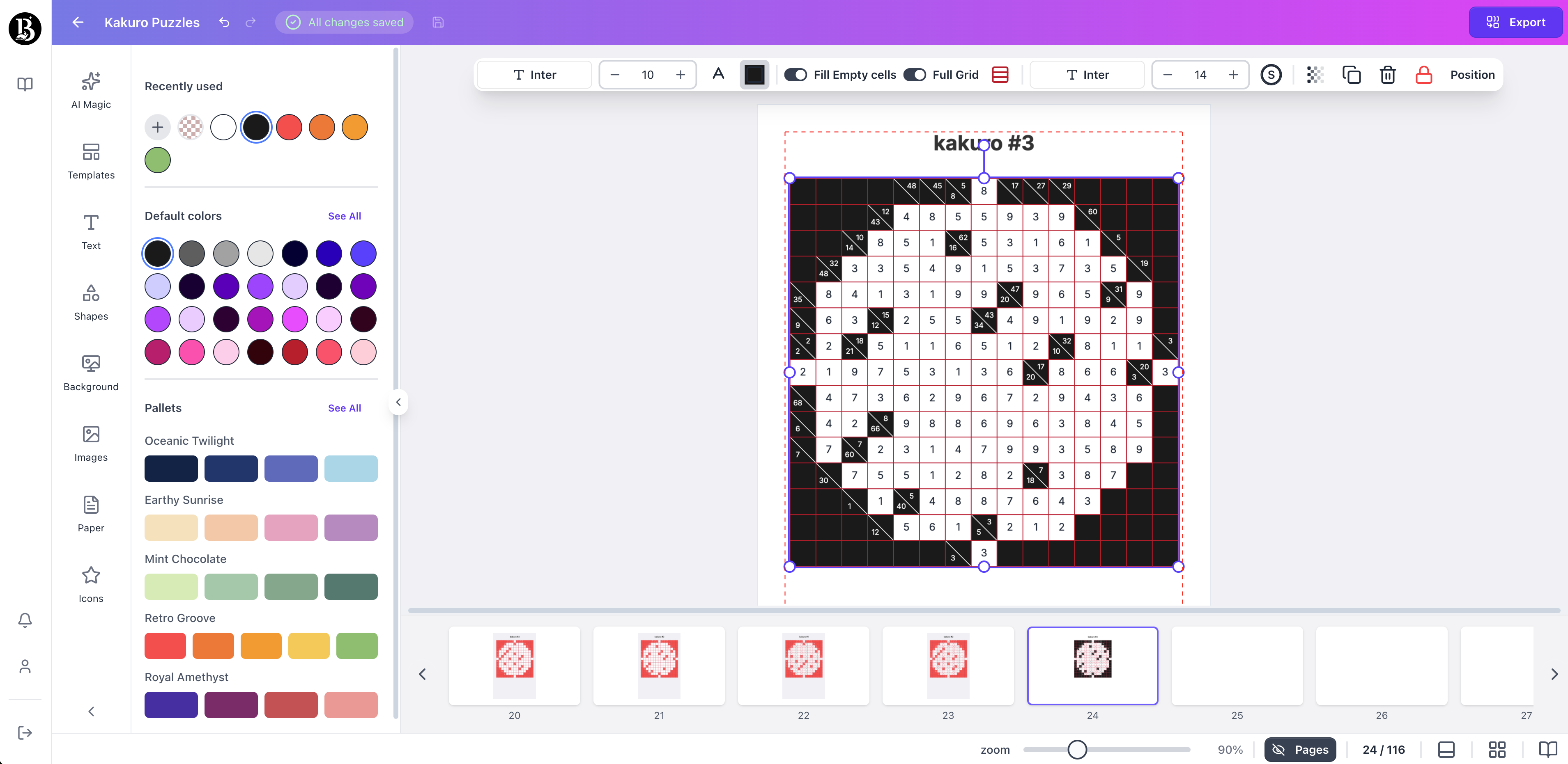 kakuro puzzle page 4 generated with booksgenie.ai