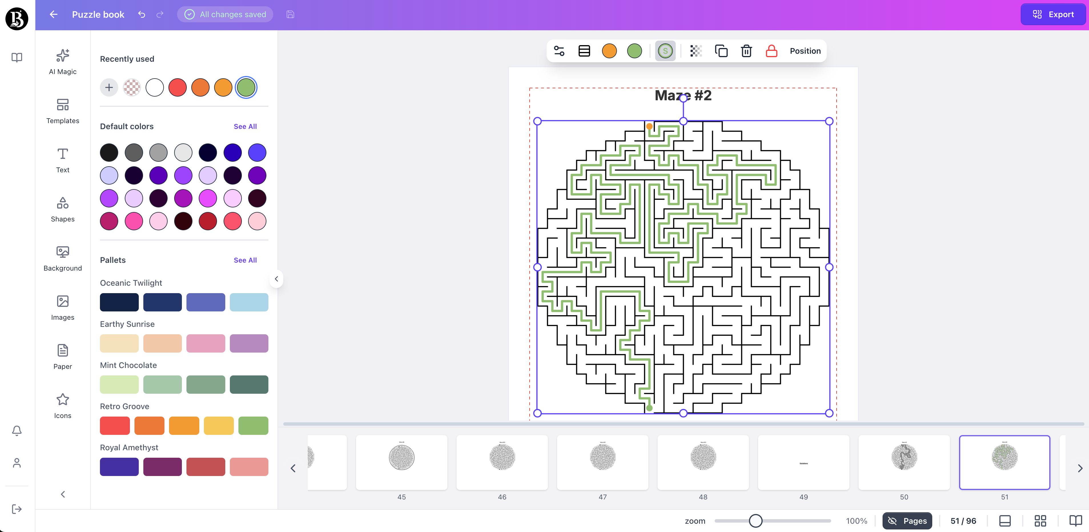 maze page generated with booksgenie.ai