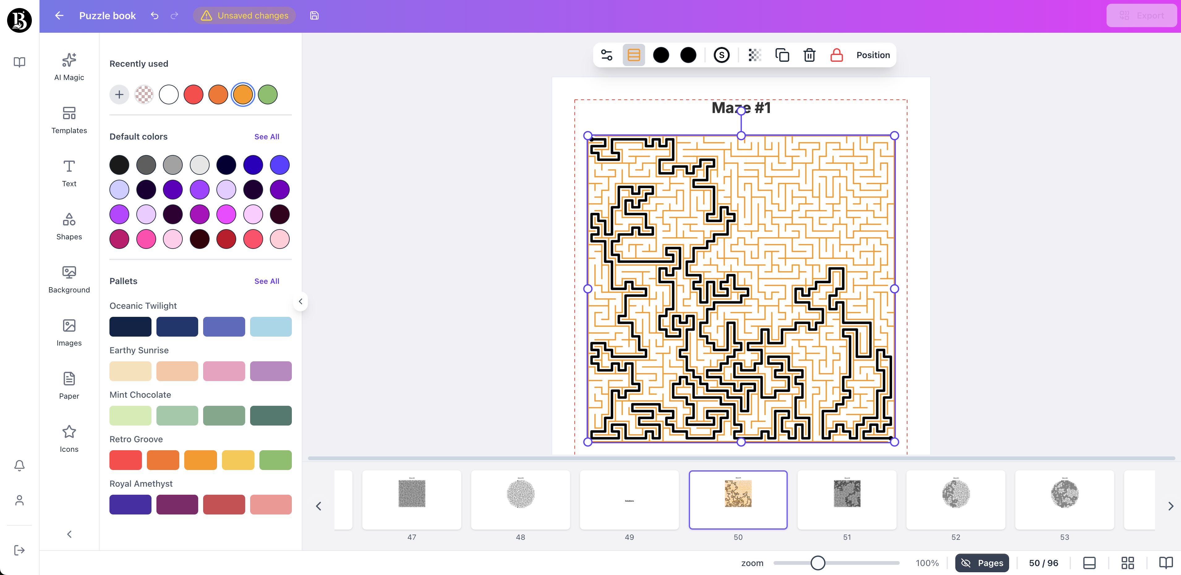 maze page generated with booksgenie.ai