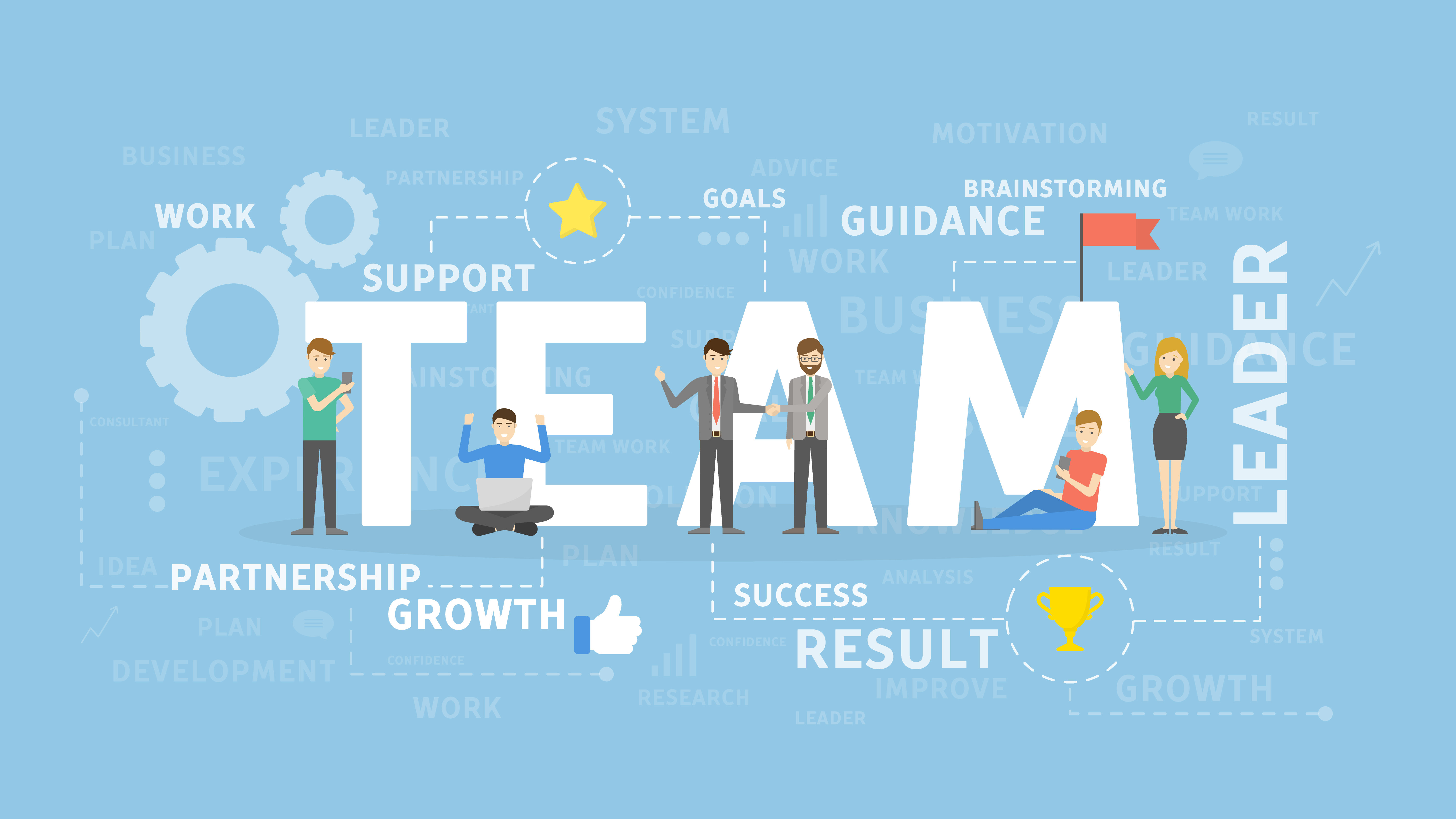 A symbolic image of a creative team working together